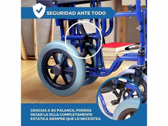 Sedia a ruote Maestranza Blu in acciaio fino a 100 kg