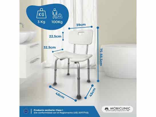 Sedia da bagno regolabile con schienale Marisma Mobiclinic