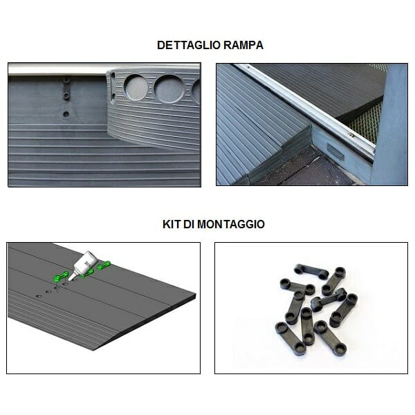 Rampetta componibile in gomma Allmobility ausilio per disabili