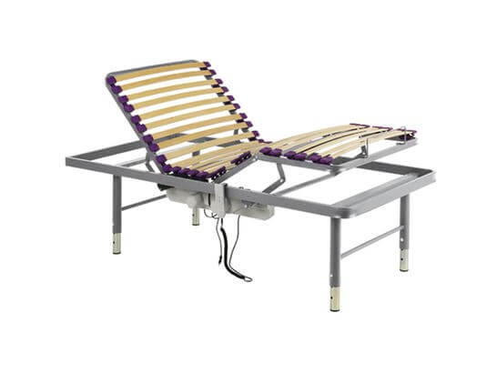 Rete letto articolata elettrica con gambe regolabili e lunghezza 200 cm ausilio per disabili