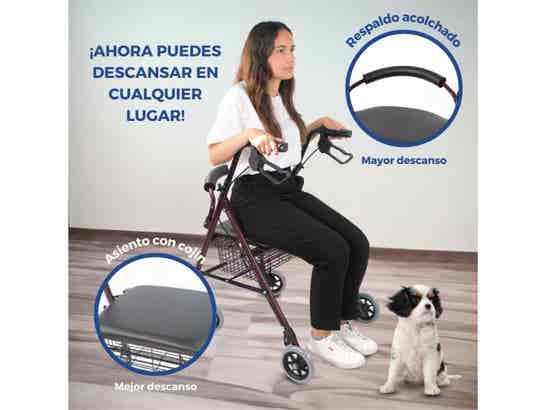 Rollator Rollator 4 Ruote con Freni e Sedile Modello Escorial ausilio per disabili