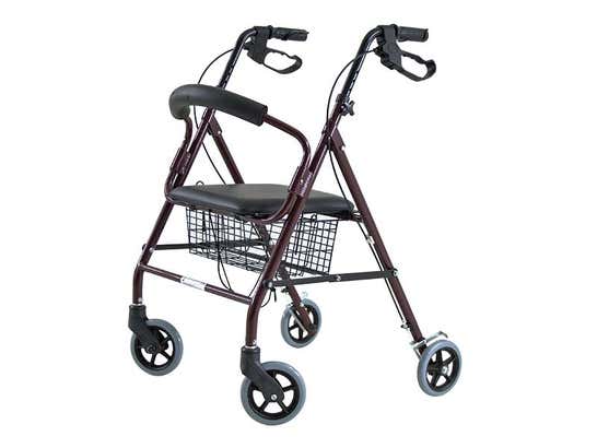 Rollator con sedia cestello e sistema frenante ausilio per disabili