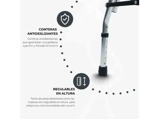 Rollator ortopedico Compostela con 2 ruote, plegabile e regolabile ausilio per disabili