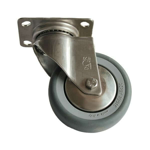 Ruota 125x30 mm con supporto inox ausilio per disabili