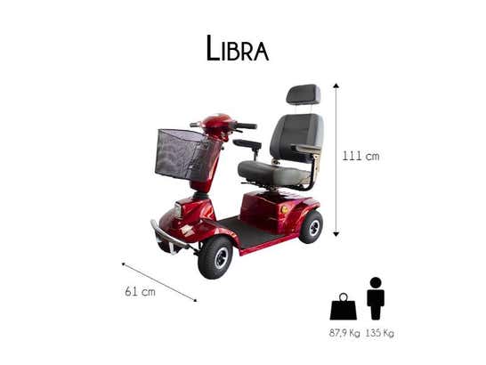 Scooter Elettrico 4 Ruote Adulto Libra Bordeaux - Mobiclinic ausilio per disabili