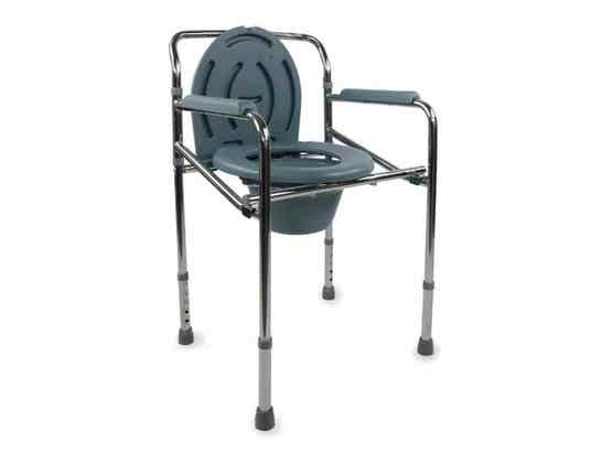 Sedia Orinale Regolabile in Acciaio Mod. Puente Colore Grigio ausilio per disabili