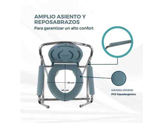 Sedia Orinale Regolabile in Acciaio Mod. Puente Colore Grigio ausilio per disabili