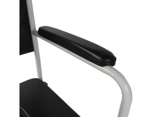Sedia WC Pieghevole in Acciaio Mod. Ebro Bianco e Nero 100 kg ausilio per disabili