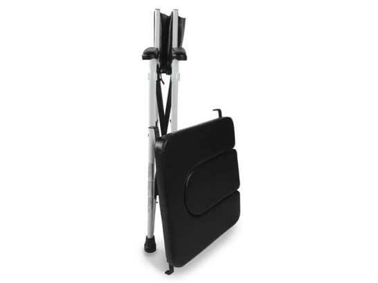 Sedia WC Pieghevole in Acciaio Mod. Ebro Bianco e Nero 100 kg ausilio per disabili