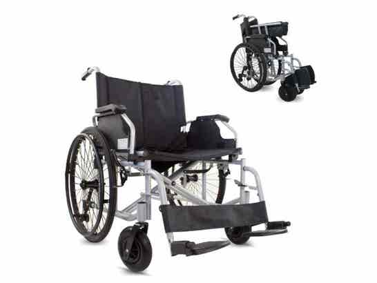 Sedia a Rotelle Bariatrica Autopropulsabile 24" fino a 225kg (60cm) ausilio per disabili