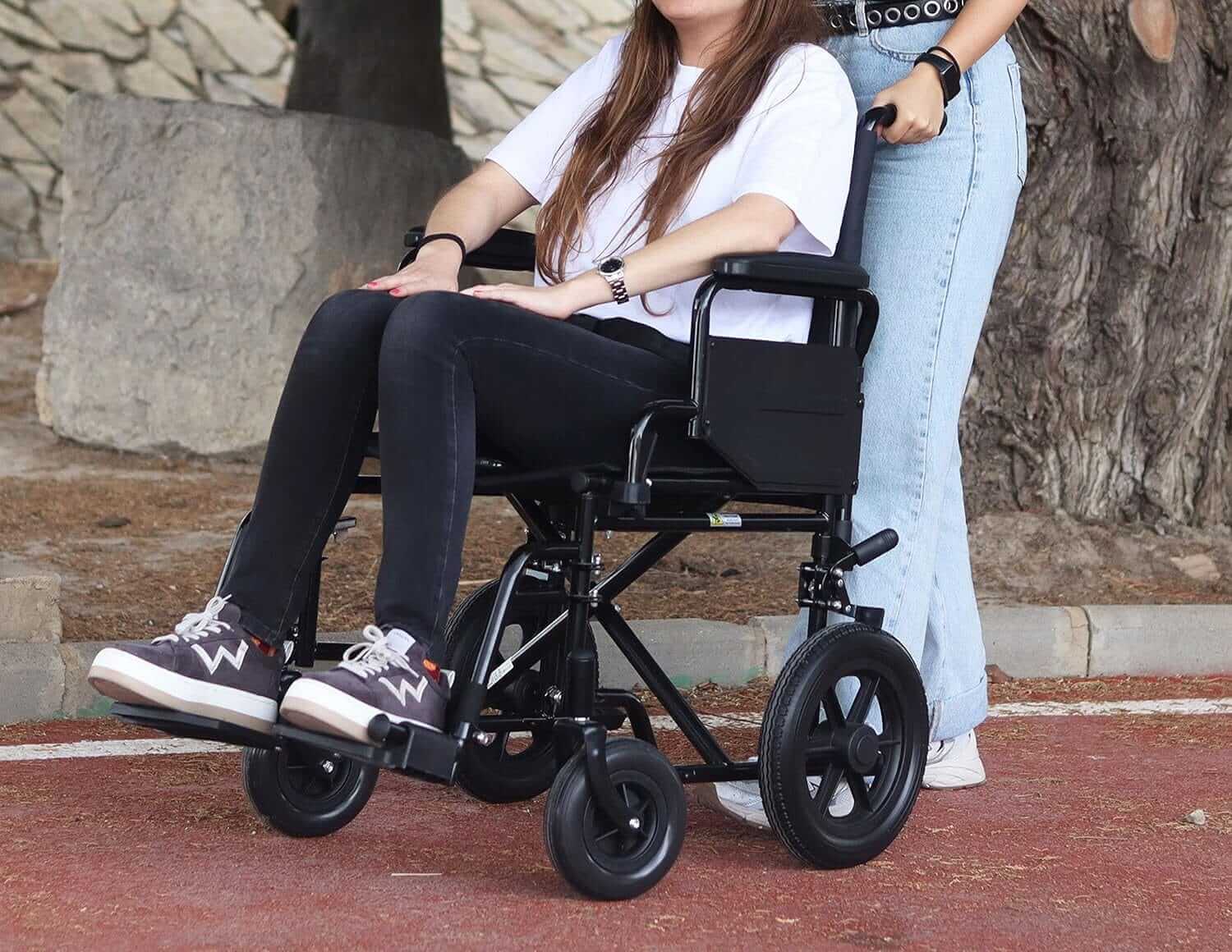 Sedia a Rotelle Pieghevole, Sedia a Rotelle Trasporto Anziani ausilio per disabili
