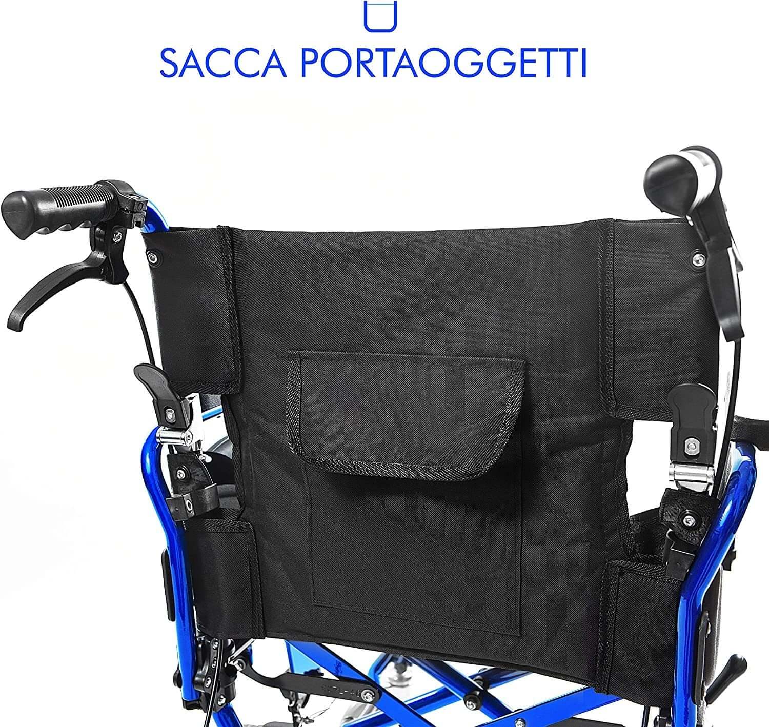 Sedia a Rotelle Pieghevole Super-Leggera Da Transito in Alluminio ausilio per disabili