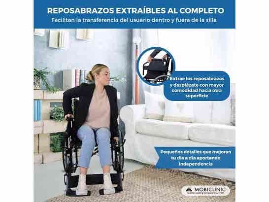 Sedia a rotelle 24" Nera Mod. Cattedrale in acciaio (max 100kg) ausilio per disabili