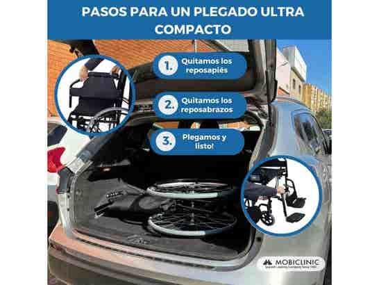 Sedia a rotelle 24" Nera Mod. Cattedrale in acciaio (max 100kg) ausilio per disabili