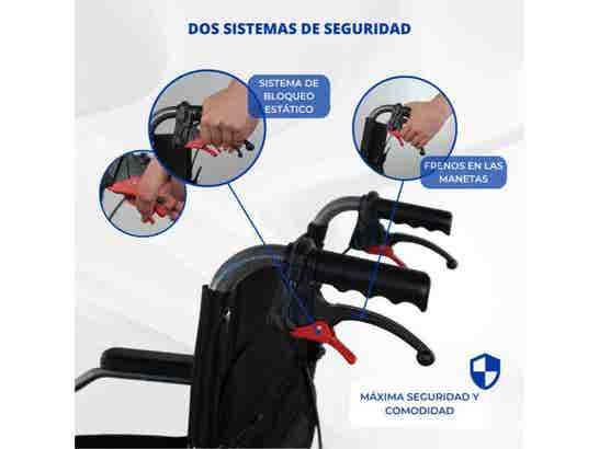 Sedia a rotelle Museo in alluminio con schienale nero ausilio per disabili