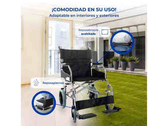 Sedia a rotelle Museo in alluminio con schienale nero ausilio per disabili