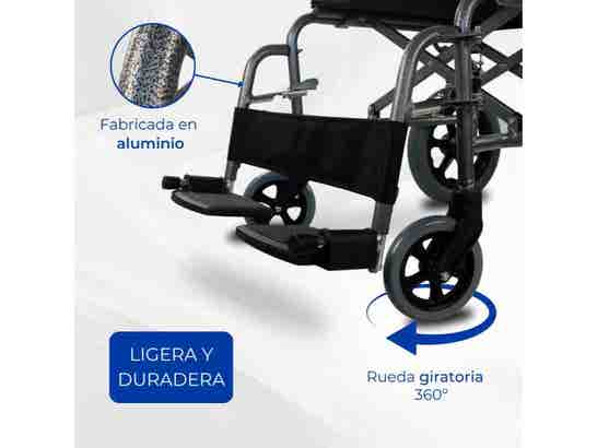 Sedia a rotelle Museo in alluminio con schienale nero ausilio per disabili