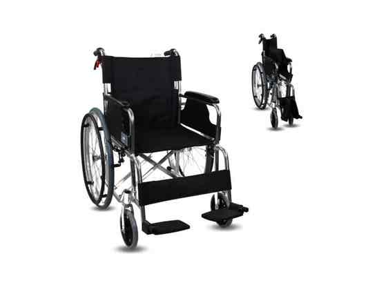 Sedia a rotelle Plegable de Aluminio Palacio, Asiento 46 cm, Negro, 100 kg ausilio per disabili