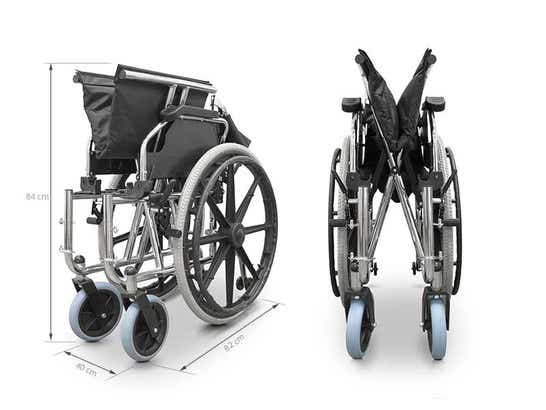 Sedia a rotelle con larghezza speciale 56 cm. Acciaio ausilio per disabili