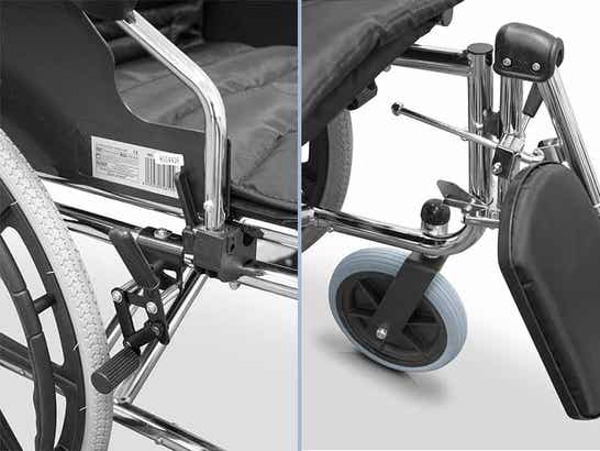 Sedia a rotelle con larghezza speciale 56 cm. Acciaio ausilio per disabili