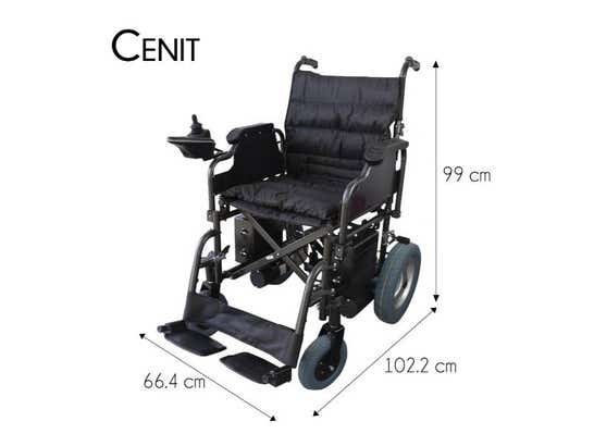 Sedia a rotelle elettrica pieghevole in acciaio nera Mod. Cenit ausilio per disabili