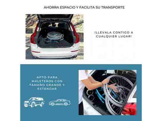 Sedia a rotelle in alluminio 24" modello Venecia 43 cm (turchese) ausilio per disabili