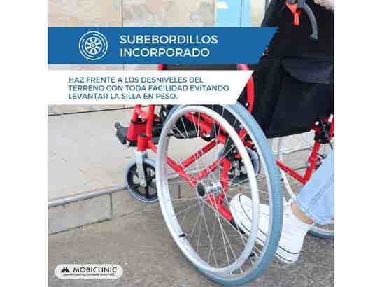 Sedia a rotelle in alluminio Torre rossa e nera, max 100 kg ausilio per disabili