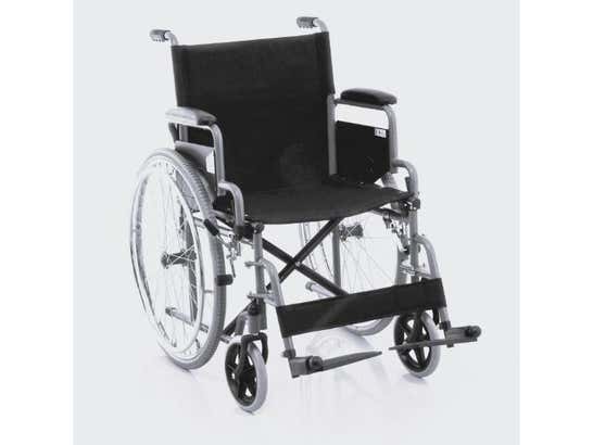 Sedia a rotelle pieghevole in acciaio MOBI PRO con poggiagambe pieghevoli ausilio per disabili