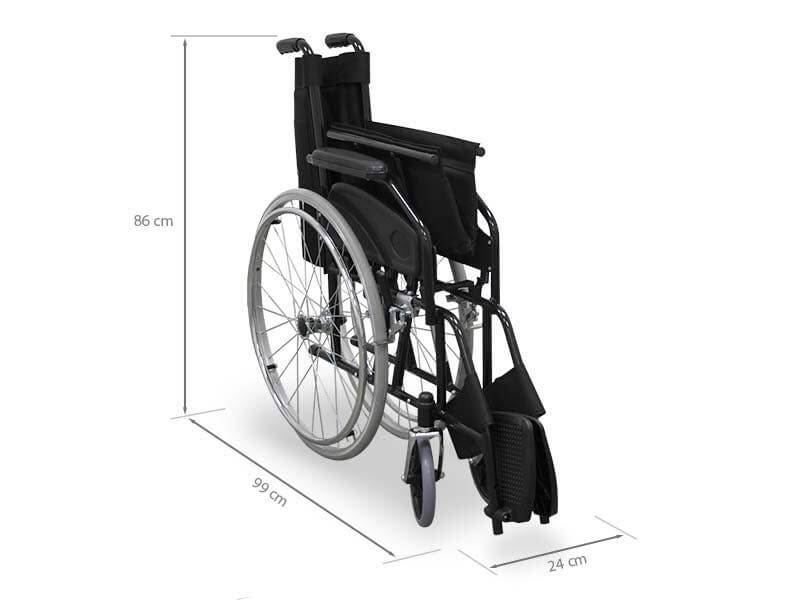 Sedia a rotelle pieghevole in acciaio Wellcore ausilio per disabili