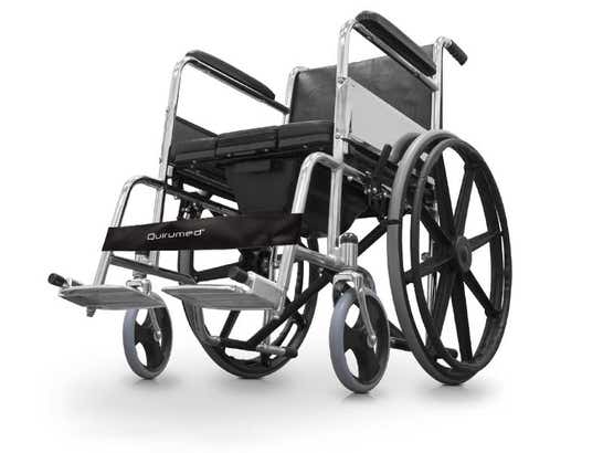 Sedia a rotelle pieghevole in acciaio con WC ausilio per disabili