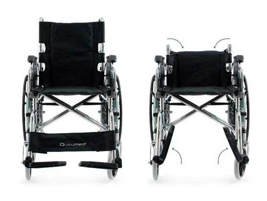 Sedia a rotelle pieghevole in acciaio cromato PRO ausilio per disabili