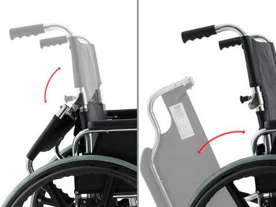 Sedia a rotelle pieghevole in acciaio cromato PRO ausilio per disabili