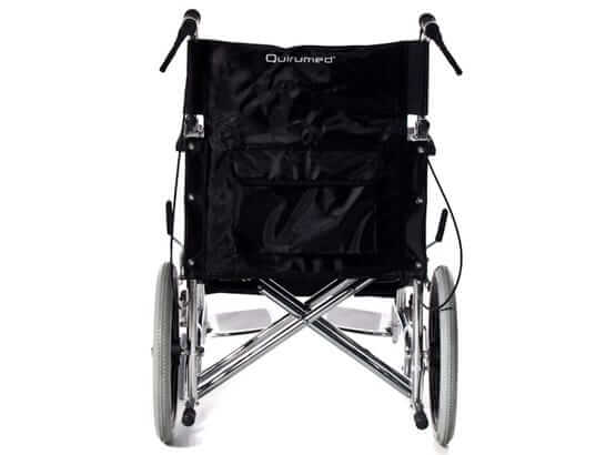 Sedia a rotelle pieghevole in acciaio cromato per trasferimento ausilio per disabili