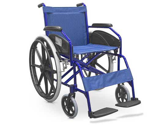 Sedia a rotelle pieghevole in alluminio, larghezza seduta 46 cm ausilio per disabili