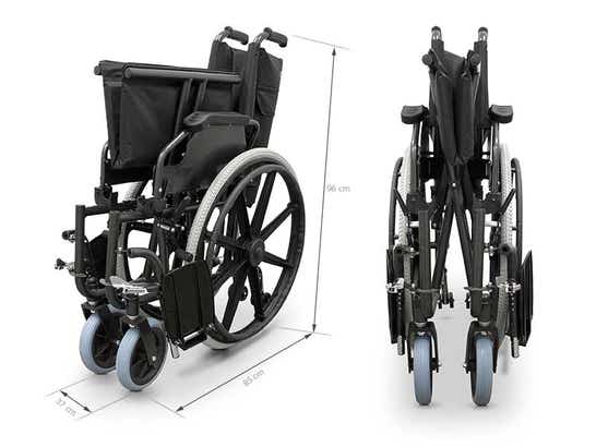 Sedia a rotelle pieghevole larghezza seduta speciale di 56 cm ausilio per disabili