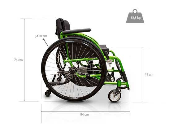 Sedia a rotelle sportiva pieghevole ausilio per disabili