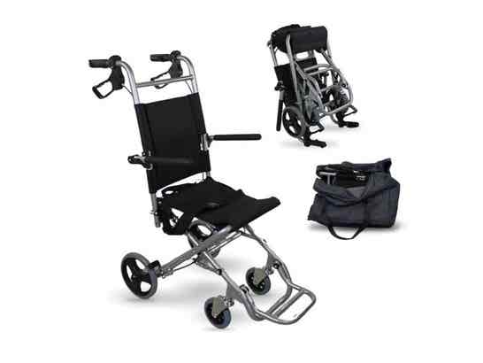 Sedia da Trasloco Neptuno in Alluminio Pieghevole 34cm Nero ausilio per disabili