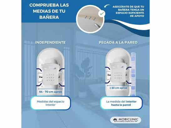 Sedia da bagno girevole Lago per assistenza igienica 100 kg ausilio per disabili