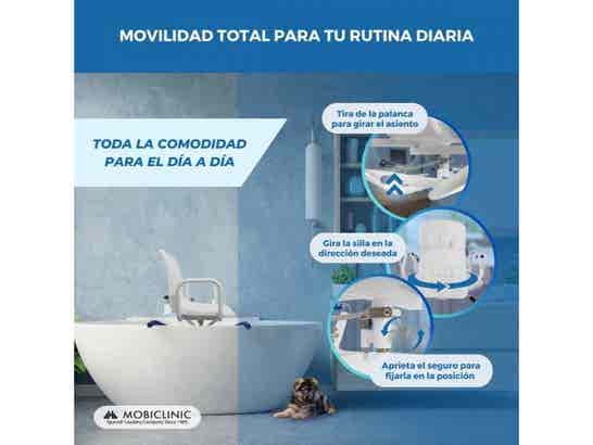 Sedia da bagno girevole Lago per assistenza igienica 100 kg ausilio per disabili