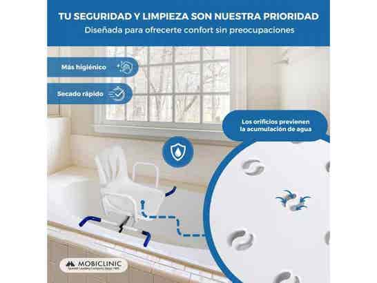 Sedia da bagno girevole Lago per assistenza igienica 100 kg ausilio per disabili