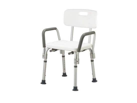 Sedia da bagno regolabile con schienale e braccioli ausilio per disabili