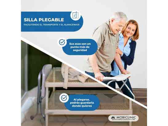 Sedia da doccia pieghevole e regolabile in altezza, modello Delta ausilio per disabili