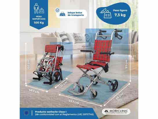 Sedia da trasloco in alluminio Neptuno, 34 cm di larghezza ausilio per disabili