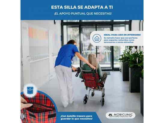 Sedia da trasloco in alluminio Neptuno, 34 cm di larghezza ausilio per disabili