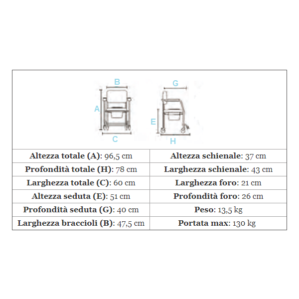 Sedia per WC BA CARCOMODA Allmobility ausilio per disabili