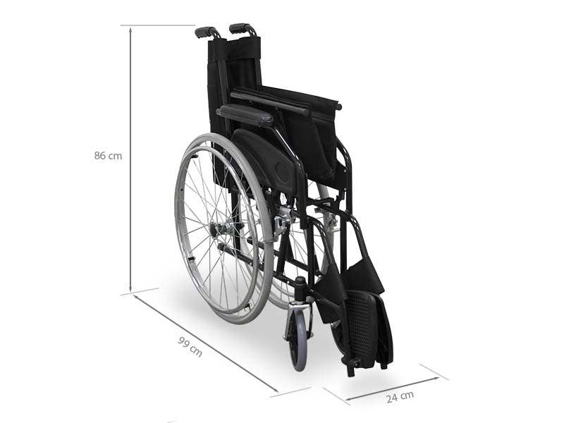 Sedia a rotelle pieghevole in acciaio Wellcore