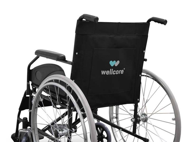 Sedia a rotelle pieghevole in acciaio Wellcore