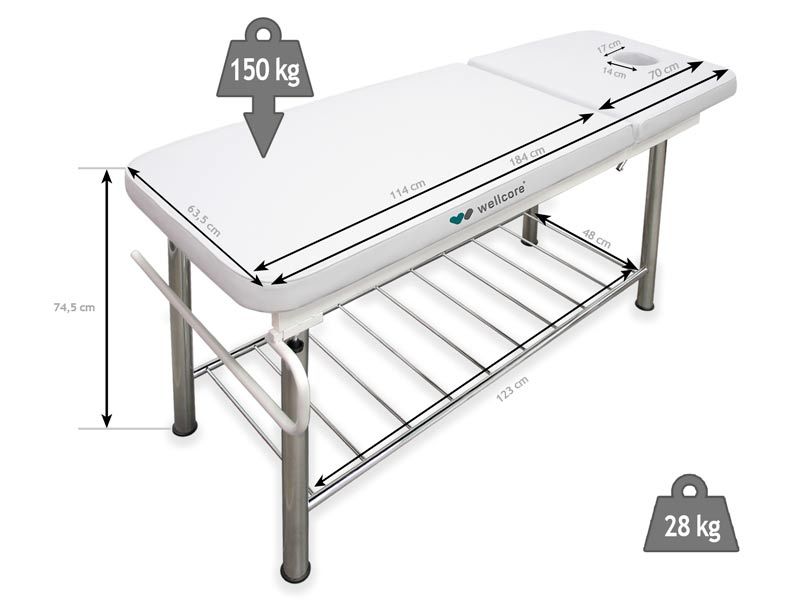 Lettino Fisso in Acciaio a 2 Corpi Wellcore