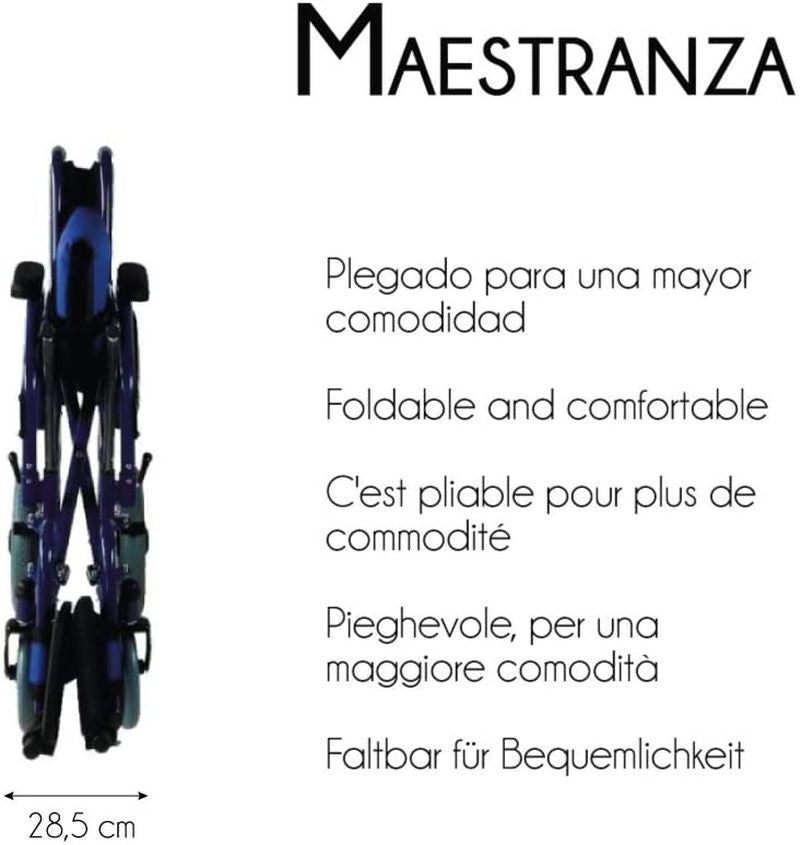 Carrozzina Pieghevole, Masterclass, Freni Di Stazionamento, Seduta Da 45 Cm