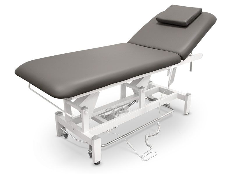 Lettino elettrico Quirumed PRO PLUS con barra perimetrale - grigio